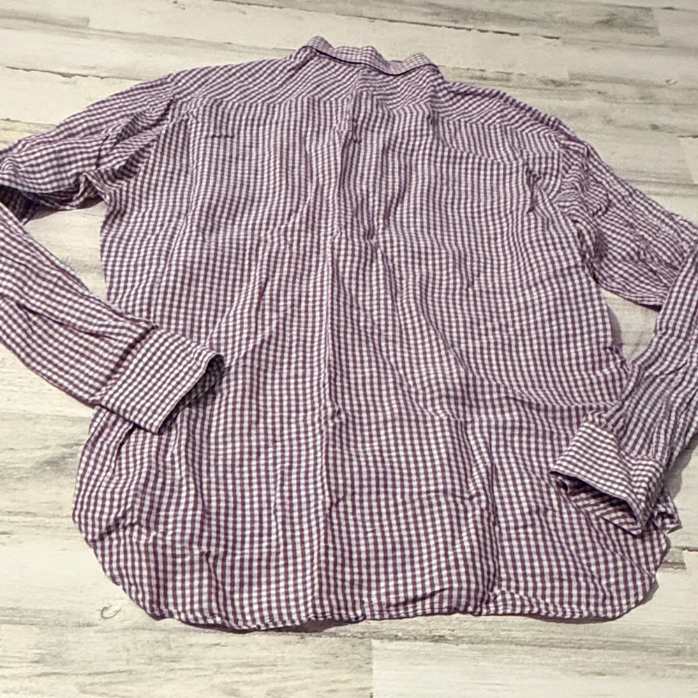Billy Reid Red and Blue Checkered Casual Shirt - Picture 4 of 7